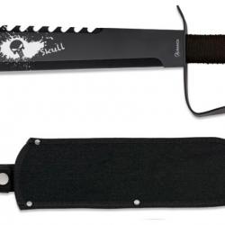 MACHETTE COUTEAU SKULL TETE DE MORT LAME 35CM