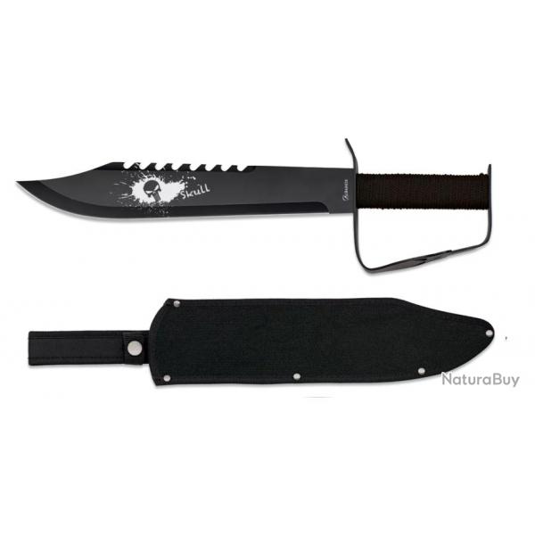 MACHETTE COUTEAU SKULL TETE DE MORT LAME 35CM