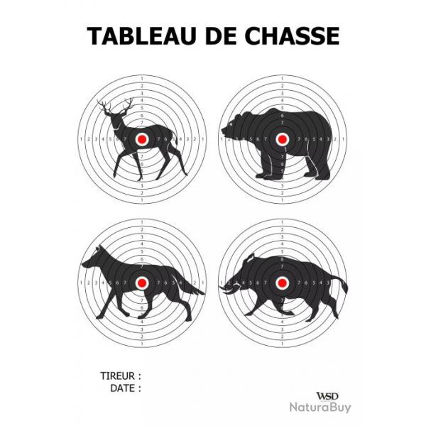 CIBLE TABLEAU DE CHASSE 30x40cm 10