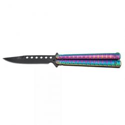 COUTEAU PAPILLON THIRD MOTIF RAINBOW LAME 13CM