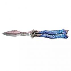 COUTEAU PAPILLON THIRD MOTIF 3D MARINE LAME 13.5CM