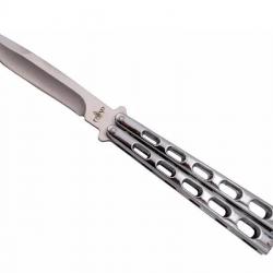 COUTEAU PAPILLON THIRD INOX ARGENTE LAME 12.5CM