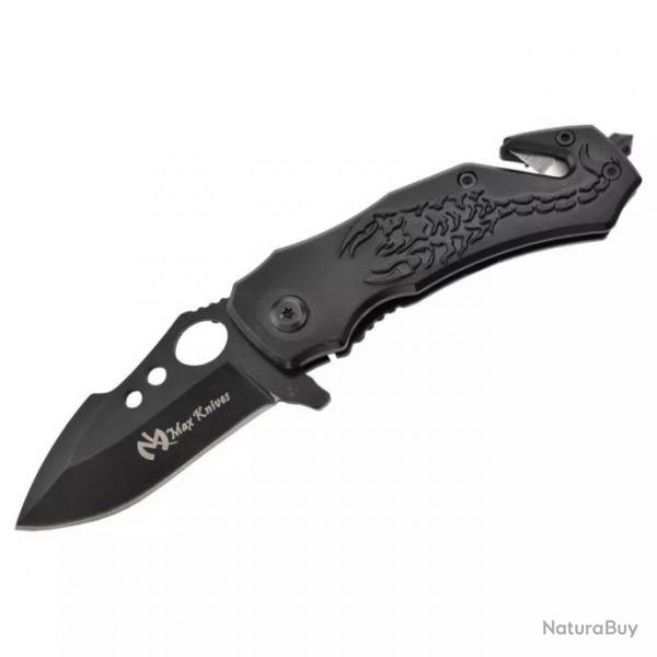 COUTEAU MAX KNIVES PLIANT MOTIF SCORPION RELIEF