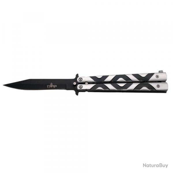 COUTEAU PAPILLON THIRD NOIR SILVER LAME 11CM