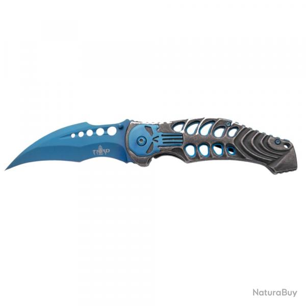 COUTEAU PLIANT THIRD MOTIF SQUELETTE BLEU TETE DE MORT