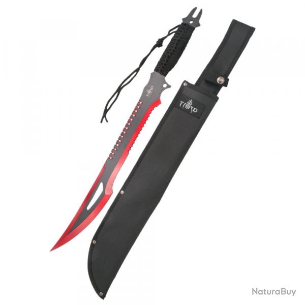 MACHETTE THIRD ROUGE ET GRIS AVEC PARACORDE