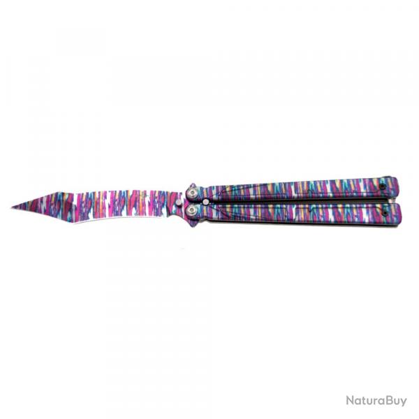 COUTEAU PAPILLON THIRD MOTIF MULTICOLORE LAME 12.5CM