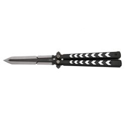COUTEAU PAPILLON THIRD NOIR MOTIF EPEE LAME 12CM