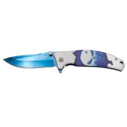 COUTEAU PLIANT TACTIQUE THIRD MOTIF BLEU TETE DE MORT