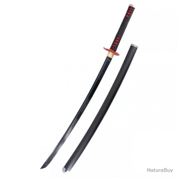 KATANA LAME ACIER FONCTIONNEL DEMON SLAYER NOIR