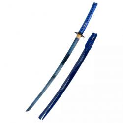 KATANA LAME ACIER FONCTIONNEL BLEU