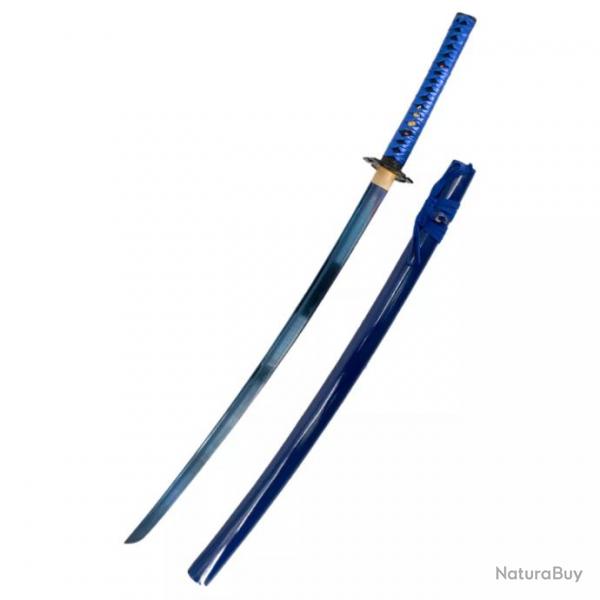 KATANA LAME ACIER FONCTIONNEL BLEU