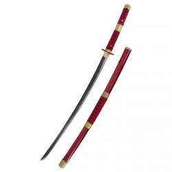 KATANA LAME ACIER FONCTIONNEL ONE PIECE ROUGE