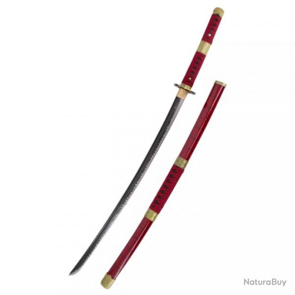 KATANA LAME ACIER FONCTIONNEL ONE PIECE ROUGE