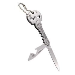 COUTEAU PORTE-CLES TETE DE MORT CHROME