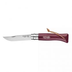 COUTEAU PLIANT OPINEL N°08 BAROUDEUR INOX ROUGE GRENAT