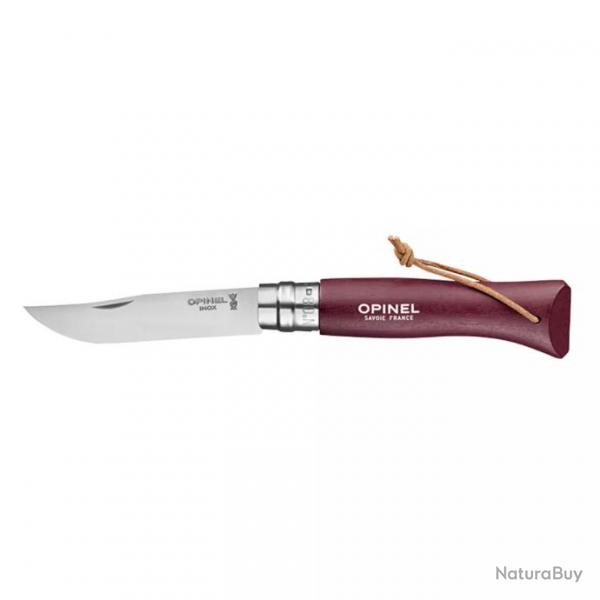 COUTEAU PLIANT OPINEL N08 BAROUDEUR INOX ROUGE GRENAT