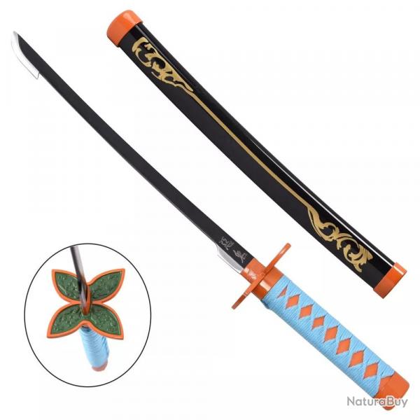 MINI KATANA DECO LAME ACIER MOTIF DEMON SLAYER ZS658-BLACK