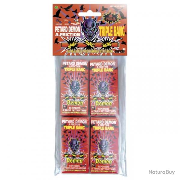 SET DE 40 PETARDS DEMON EFFAROUCHEUR TRIPLE BANG