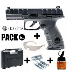 PACK PISTOLET BERETTA APX Noir - Blowback - 6mm BB - CO² 1.4J