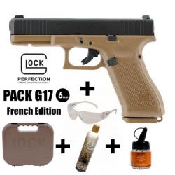 PACK PISTOLET GLOCK 17 Gen5 Edition Armée Française - 6 mm BB - Gaz 1J