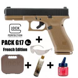 PACK PISTOLET GLOCK 17 Gen5 Edition Armée Française - 6 mm BB - Gaz 1J