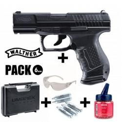 PACK PISTOLET WALTHER P99 DAO Noir - Blowback - 6 mm BB - CO² 2J