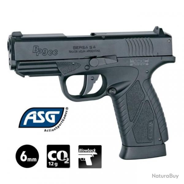 PISTOLET ASG BERSA BP9CC Noir - Culasse mobile - 6 mm BB - CO 1.5J