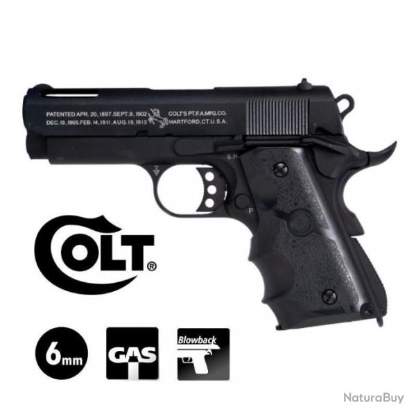 PISTOLET COLT 1911 DEFENDER Noir - Culasse mobile - 6 mm BB - Gaz 0.9J