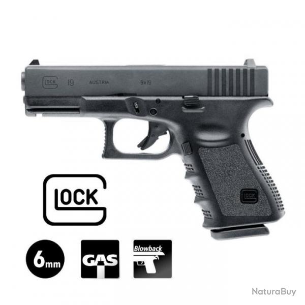 PISTOLET GLOCK 19 Noir - 6 mm BB - Gaz 1J