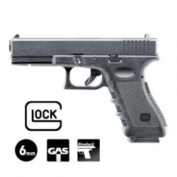 PISTOLET GLOCK 17 Noir - Culasse Aluminium Fraise CNC - 6 mm BB - Gaz 1J