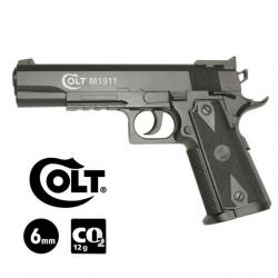 PISTOLET COLT 1911 MATCH Noir - Culasse fixe - 6 mm BB - CO² 0.9J