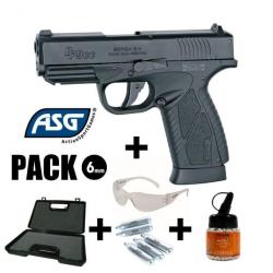 PACK PISTOLET ASG BERSA BP9CC Noir - Culasse mobile - 6 mm BB - CO² 1.5J