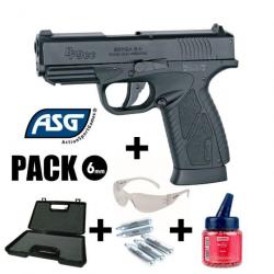 PACK PISTOLET ASG BERSA BP9CC Noir - Culasse mobile - 6 mm BB - CO² 1.5J