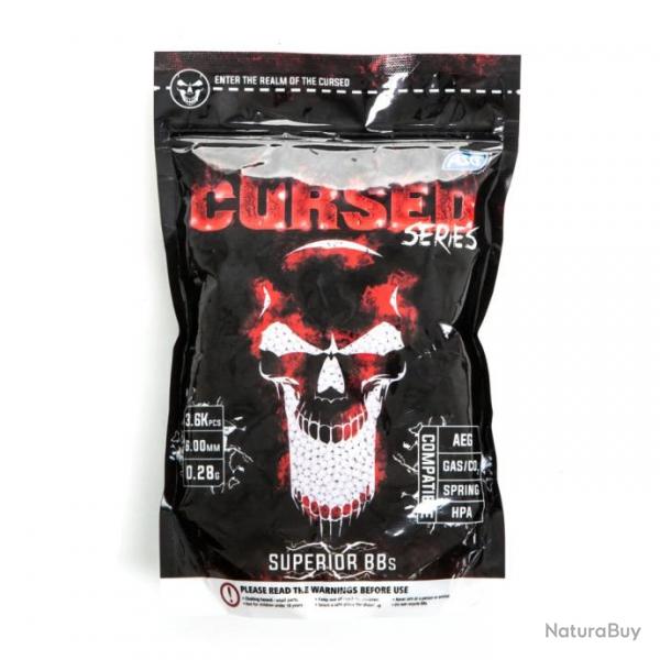 BILLES AIRSOFT ASG CURSED SERIES 0,28 g Blanches SACHET 3600 BBs