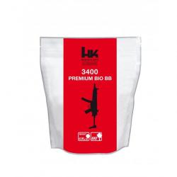 BILLES AIRSOFT BIO HK 0,30 g Blanches SACHET 3400 BBs