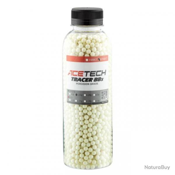 BILLES TRACER AIRSOFT ACETECH 0,20g TRACANTES VERTES BOUTEILLE 2700 BBs