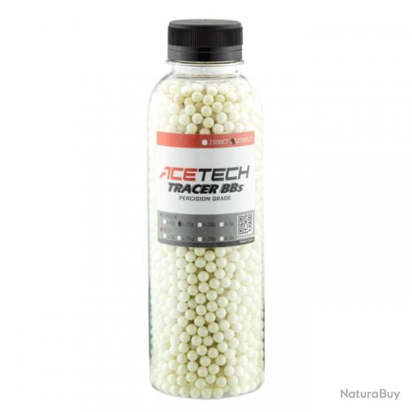 BILLES TRACER AIRSOFT ACETECH 0,25g TRACANTES VERTES BOUTEILLE 2700 BBs