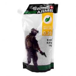 BILLES AIRSOFT BIO SWISS ARMS 0,20 g Blanches SACHET 1KG