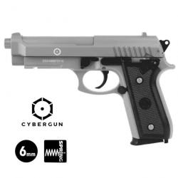 PISTOLET CYBERGUN PT92 Silver - Culasse fixe - 6 mm BB Spring 0.5J