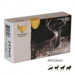 FOX BULLETS 243WIN 80gr CARTOUCHES SANS PLOMB FOX CLASSIC HUNTER (BOITE DE 20)