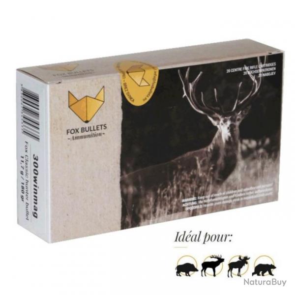 FOX BULLETS 300WM 180gr CARTOUCHES SANS PLOMB FOX CLASSIC HUNTER (BOITE DE 20)