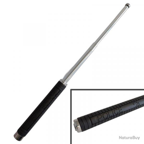 MATRAQUE TLESCOPIQUE ACIER INOX CHROME 53CM POLICE