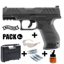 PACK PISTOLET WALTHER PDP COMPACT 4" Black - 6 mm BB CO2