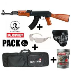 PACK REPLIQUE AEG KALASHNIKOV AK 47 Métal/bois - 550BBs 6mm 1.2J