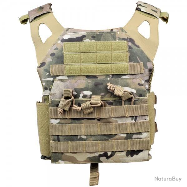 GILET TACTIQUE AIRSOFT PORTE-PLAQUES JS-TACTICAL Camo