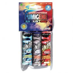 SACHET DE 3 FUMIGENES A MECHE BLEU BLANC ROUGE