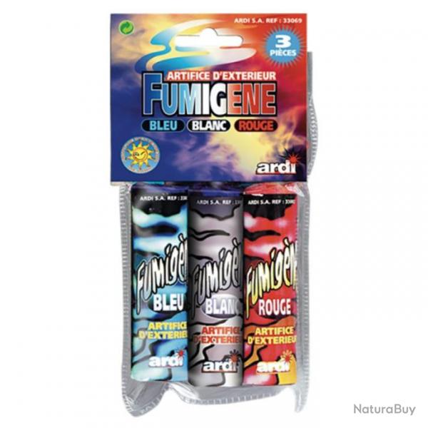 SACHET DE 3 FUMIGENES A MECHE BLEU BLANC ROUGE