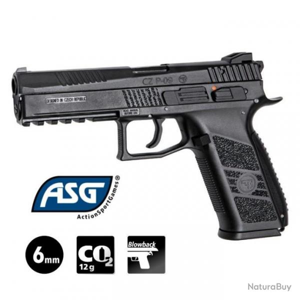 PISTOLET CZ75 P-09 DUTY Noir avec Mallette - Blowback - 6 mm BB - CO