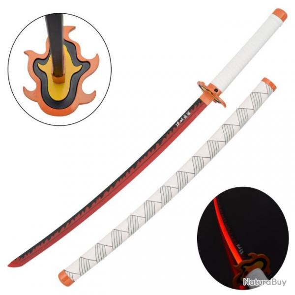 KATANA DECO LAME ACIER ET LED MOTIF DEMON SLAYER